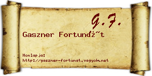Gaszner Fortunát névjegykártya